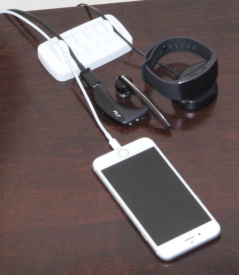 ENVISIONED Heaviest Cable Organizer on The Market! Compact and Weighted Desktop Cord Holder and Cable Organizer, Eco-Friendly Silicone, No Bad Smell, Bundled with 4 Reusable Cable Ties! (White) - Image 5